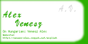 alex venesz business card